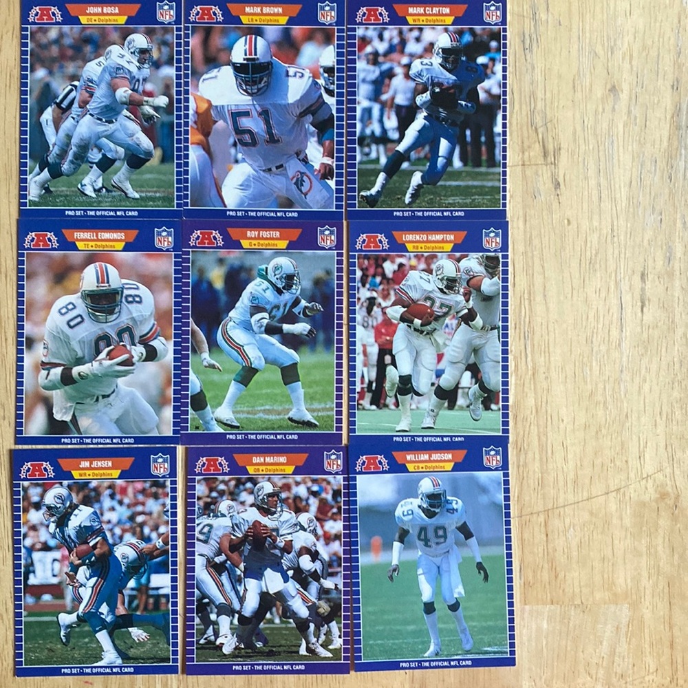 🍄🏈DOLPHINS 1989 FOOTBALL 🏈 CARDS